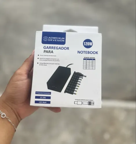 Carregador notebook 120w 9 pontas - ENTREGA A DOMICÍLIO 