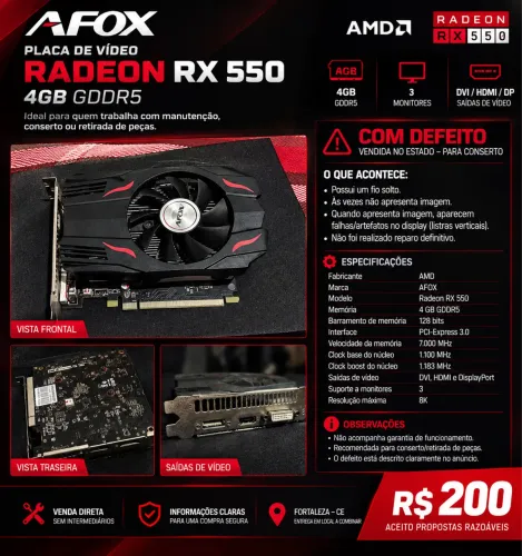 AFOX RX 550 4GB GDDR5