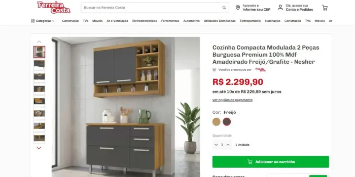 Armário de cozinha completo na promoção