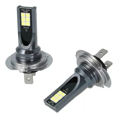 Par Lâmpada LED H7 12 LEDs Azul Farol Carro - PROMOÇÃO