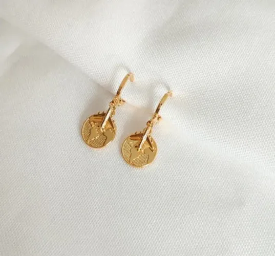 Brinco Argolinha Travel - banhada a ouro 18k
