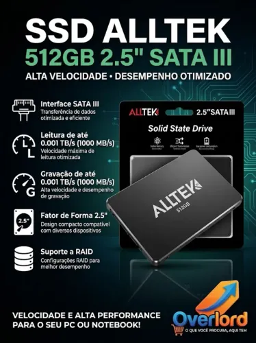 SSD Interno AllTek 512GB SATA III 2.5" (Caixa Lacrada)