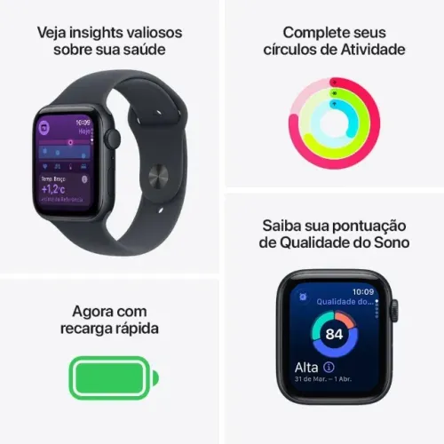 APPLE WATCH SE 3 PRETO 44MM NOVO LACRADO