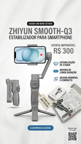 Estabilizador Gimbal Zhiyun Smooth Q3 - Completo na Caixa