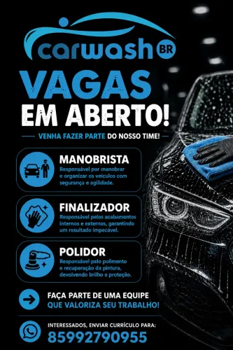 Vagas para Manobrista, polidor e finalizador 