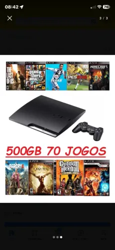 Console vídeo game plastation 3 vários jogos