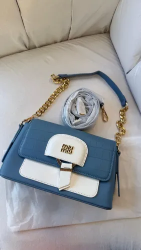 Bolsa Miu Mil Azul/off 25x14 - PU Premium linha luxo