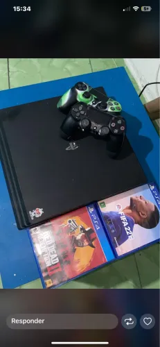 Ps4 pro 1tb completo com 2 controles originais