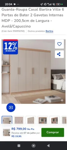 Guarda roupa novo na caixa