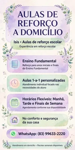 Reforço escolar a domicílio 