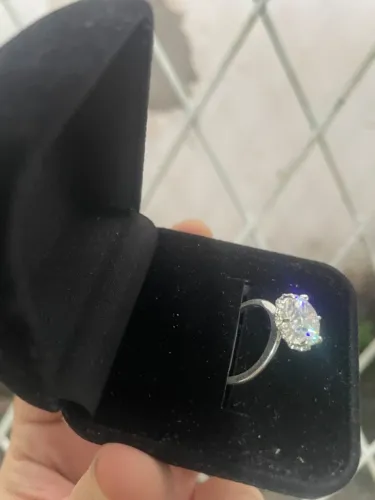 Anel em prata com pedra solitária 10mm