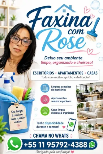Deixe sua casa limpa,sou Diarista Rose!!