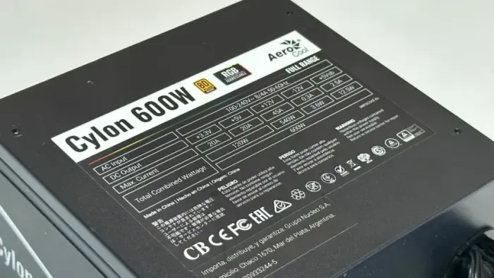 FONTE AERO COOL CYLON 600W 80 PLUS RGB