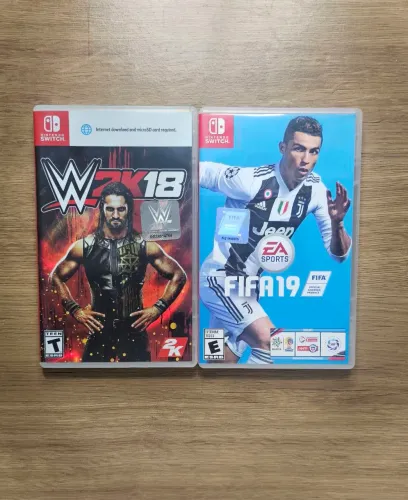 Combo 2 (dois) Jogos FIFA 2019 e W2K18 Nintendo Switch Usado Esportes C0328