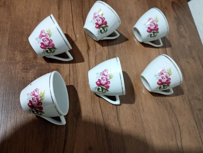 Jogo de xícaras café porcelana Pozzani