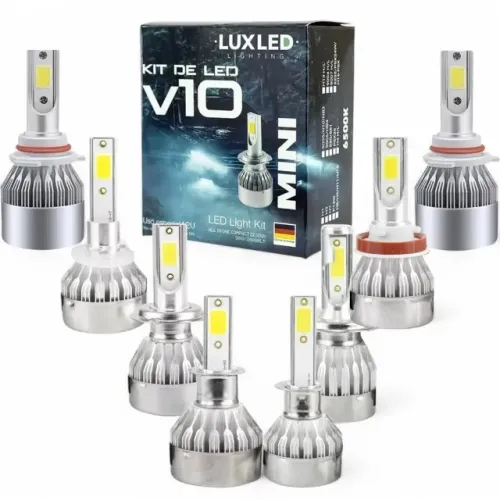 Kit Lampadas Ultra LED V10 30w 20000 Lumens H1 H3 H4 H7 H8 H9 H11 H16-2 H27 HB3 HB4