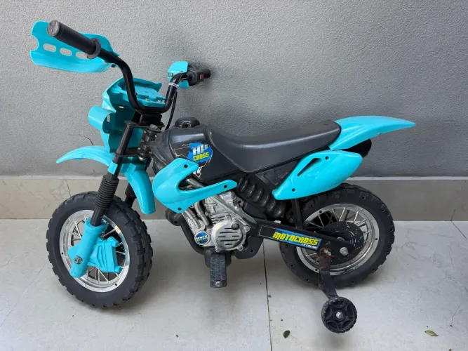Moto Elétrica Infantil Motocross Azul Homeplay