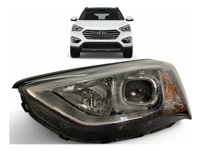 Farol Hyundai Santa Fé Sem Xenon Esquerdo 2014 A 2017 Origin Esquerdo/motorista