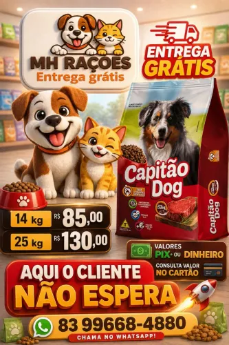  Ração capitão dog entrega grátis 