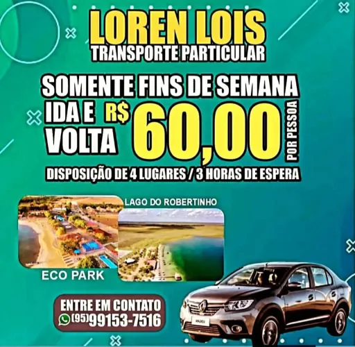 Serviços de transporte passeios