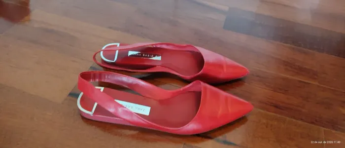 Sapato slingback Zara Vermelho BR36