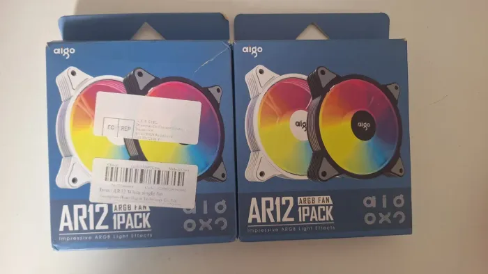 Kit 2 Fans Aigo AR12 120mm ARGB - Novo (Conector 6 Pinos)