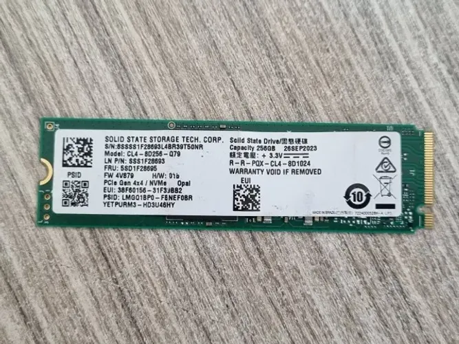 SSD M.2 NVMe 256GB PCIe Gen4 - Notebook/PC - Seminovo