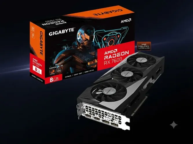 Placa de Video Gigabyte Radeon RX 7600 Gaming OC, 8GB, GDDR6, 128-bit, GV-R76GAMING-OC-8GD