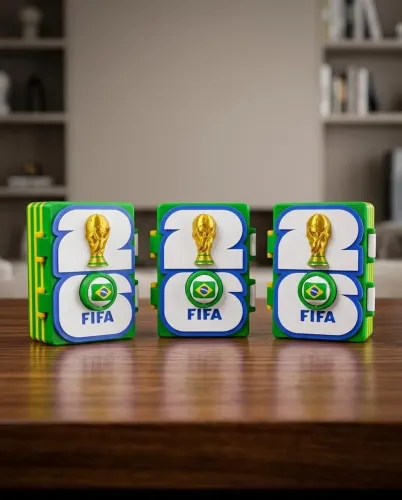 Caixinha de figurinhas da Copa do Mundo (porta figurinhas)