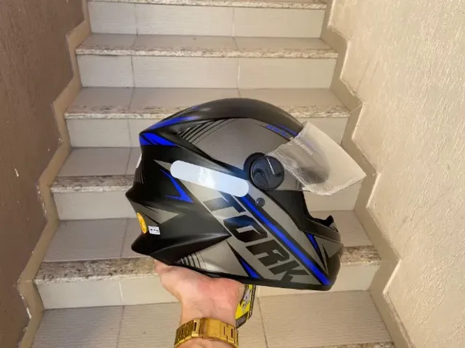 Capacete R8 Pro Tork Fosco Preto Azul