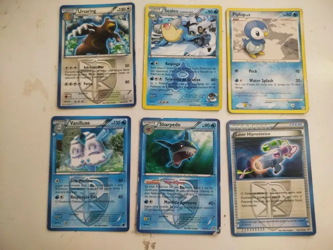 Cartas pokémon tcg - Equipe plasma, Água e energias