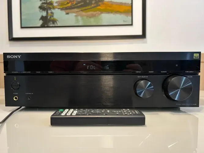 Receiver Sony STR-DH190 estéreo 100W, entrada phono p/ toca-discos, c/ controle
