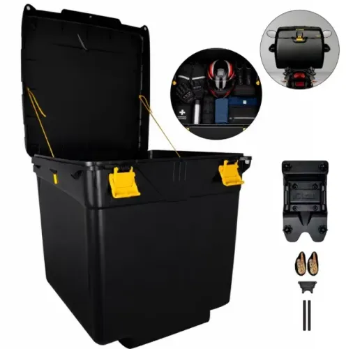 Caixa baú 110litros nova com suporte universal qualquer moto