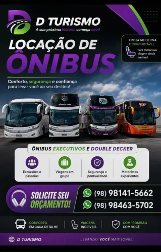 D Turismo/ aluguel de ônibus/ temos ônibus para fazer suas viagens por todo Brasil!