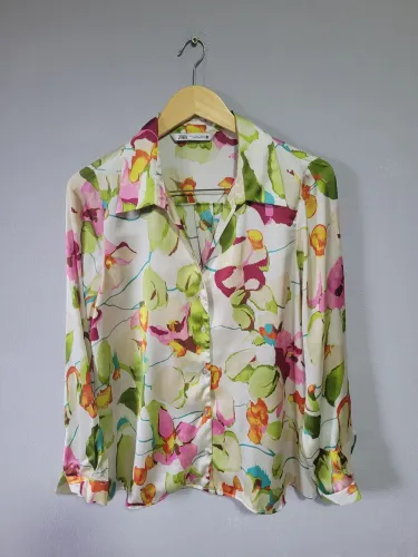 camisa cetim zara feminina florida M