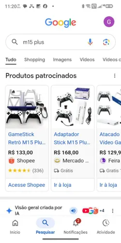 Vídeo game stick m15 plus
