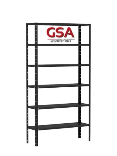 Estante de aço preta c/ 6 bandejas ( Entrega e montagem grátis! )