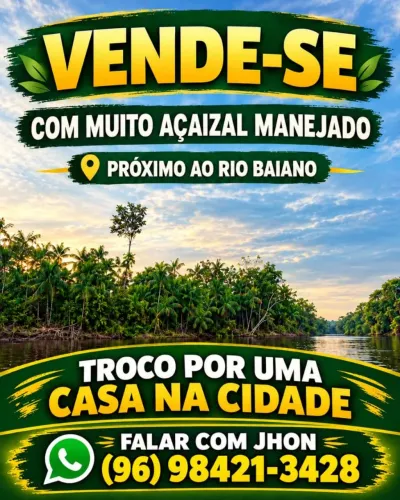 VENDE-SE TERRENO NO RIO ASSACU MUNICÍPIO DE ÁFUA PARÁ