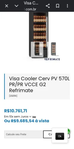 Visa Cooler Cervejeira de 570 lts Refrimate 3 anos garantia
