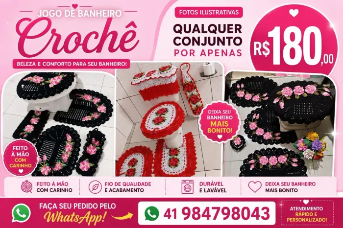 Conjunto de banheiro croché