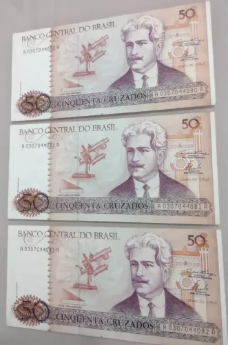 Cédulas antigas de 50 cruzados
