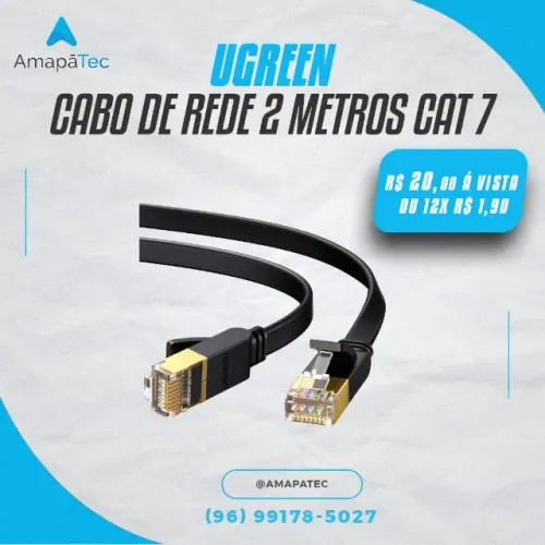 Cabo UTP Patch Cord Cat7 2M NW107 Preto - Ugreen