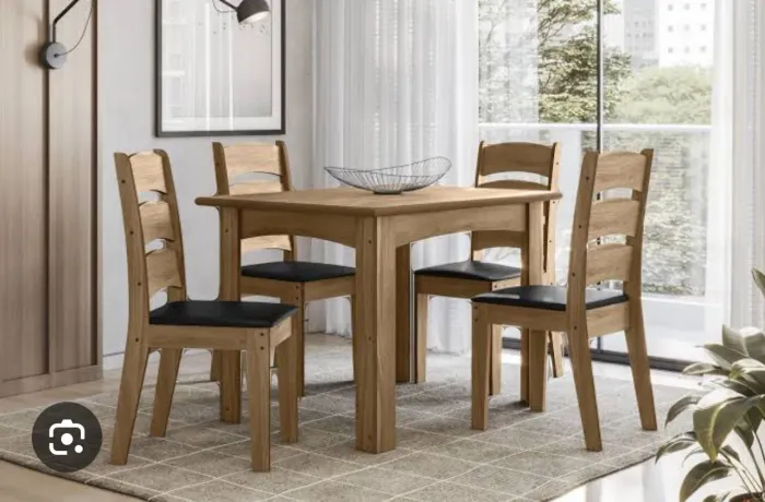 Mesa Mdf Com 04 Cadeiras Nova