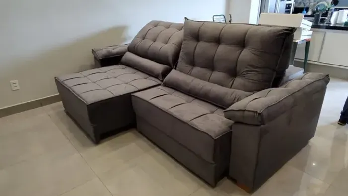 Sofa retratil e reclinavel pillow top com molas ensacadas 2,30 (novo)