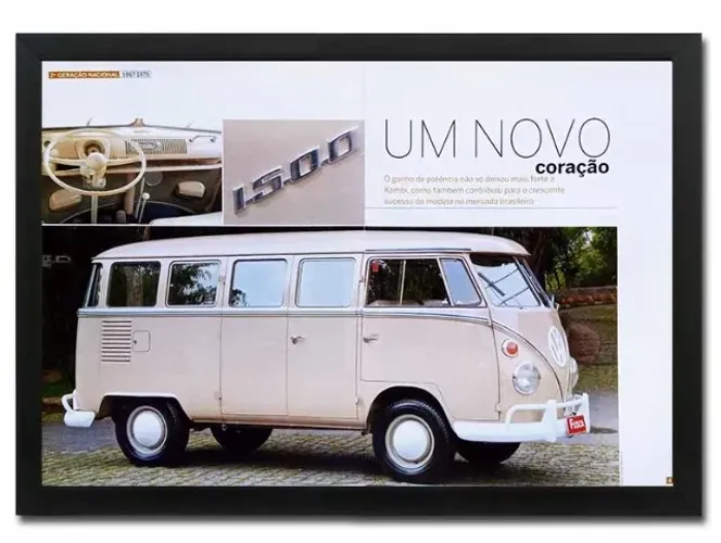 Kombi 1500 corujinha - Quadro decorativo com matéria original de revista