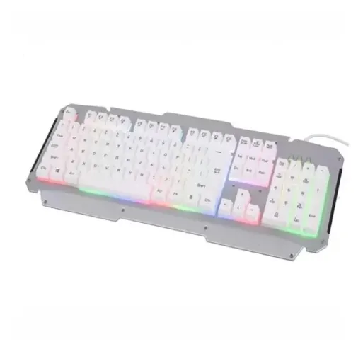 Teclado Gaming Backlighting Prata Usb Com Fio Led Rgb M500-s