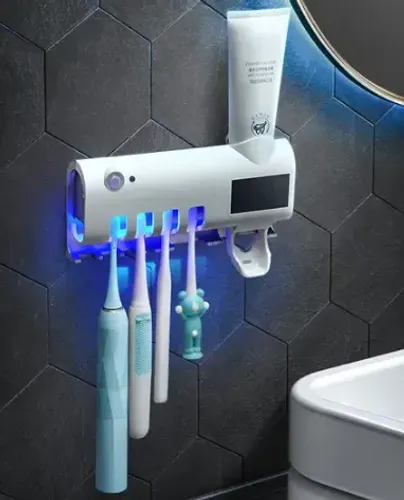Suporte Porta Escovas Pasta De Dente Esterilizador Uv Usb z896