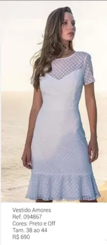 Vestido Off White - Para casamento Civil - Cavendish