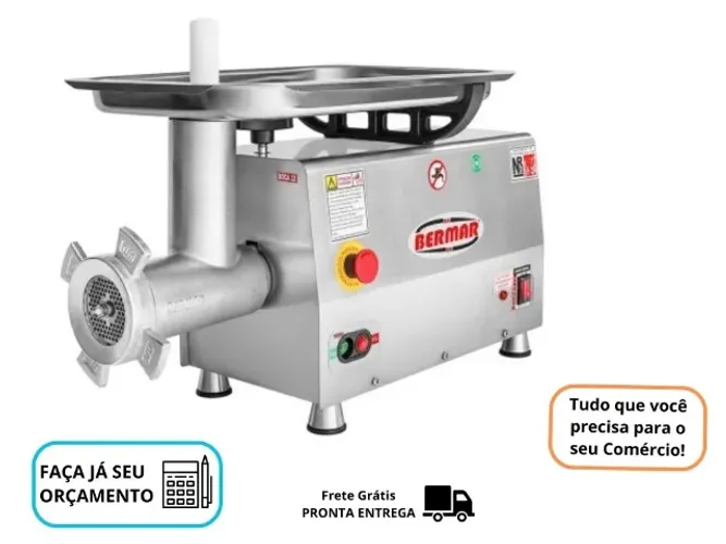 Moedor de Carne Boca 22 Bermar Inox