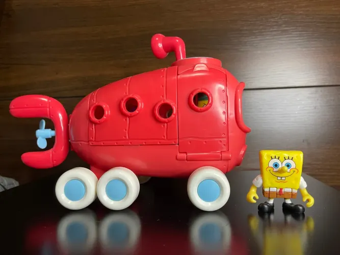 Imaginext Bob Esponja Ônibus/Submarino Vermelho